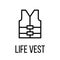 Life vest icon or logo in modern line style