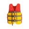 Life vest red yellow 3d render on white background