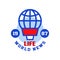 Life word news estb 1987 logo, social mass media emblem, breaking and live news badge vector Illustration on a white