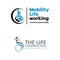 Life working mobility people logo design