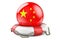 Lifebelt with Chinese flag. Safe, help and protect of China concept. 3D rendering