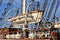 Lifeboat on deck of sailing ship