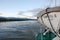 Lifeboat on ship at Kolyma river