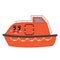 Lifeboat transportation cartoon character side view vector illustration