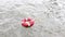 Lifebuoy, as old garbage floating in the river. What was once useful, if not eliminated properly, it will cause pollution.