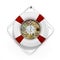lifebuoy decor in the form of clock 3c render on a white background