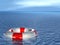 Lifebuoy, floating on sea