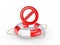 Lifebuoy and forbid symbol.