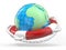 Lifebuoy and globe Earth