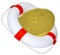 Lifebuoy with golden euro