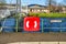 Lifebuoy hanging on railings