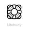 Lifebuoy help icon. Editable line vector.