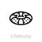 Lifebuoy help support icon. Editable line vector.