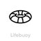 Lifebuoy help support icon. Editable line vector.