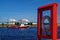 Lifebuoy, lifesaver ring captured against a ship in the sea port in Ventspils, Latvia