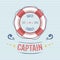 Lifebuoy nautical and marine sailing themed label vector.