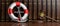 Lifebuoy, navy ship anchor and judge gavel on law books background, banner. 3d illustration