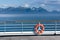 Lifebuoy on the open deck ship in Alaska