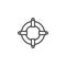 Lifebuoy outline icon
