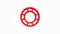 lifebuoy realistic icon. 3d line vector illustration. Top view