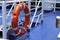 Lifebuoy rings on board for rescuing passengers.