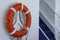 Lifebuoy rings on board for rescuing passengers.