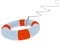 Lifebuoy round  round rope  isolated - 3d rendering