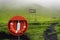 Lifebuoy Safety on green landscape. Iceland