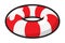 Lifebuoy water safety sign isolated