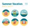 Lifeguard beach safety icon set. Summer. Vacation