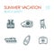 Lifeguard beach safety icon set. Summer. Vacation