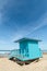 Lifeguard booth on the beach of Montalivet, France