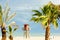 lifeguard cabin on the beach in Narbonne Plage, Languedoc-Roussi