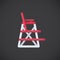 Lifeguard chair flat icon