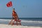 Lifeguard on Empty Beach