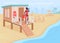 Lifeguard flat color vector illustration