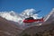 Lifeguard helicopter in Himalaya mountains