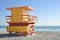 Lifeguard house on a clear sunny day