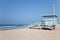 Lifeguard hut on Santa Monica beach, Los Angeles