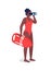 Lifeguard looking in binoculars flat color vector faceless character
