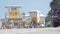 Lifeguard pickup truck, life guard station or hut, California ocean beach USA.