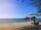 Lifeguard post on Phuket beach in late afternoon.