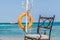 Lifeguard`s place on the beach of the Red Sea