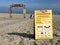 Lifeguard sign at the beach of Ameland island