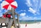 Lifeguard stand at beach