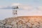 Lifeguard stand over coastline