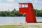 Lifeguard station or tower at swimming lake in Germany