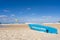 Lifeguard surfboard on beach