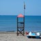 Lifeguard tower on beach