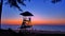 Lifeguard tower on the beach in the evening